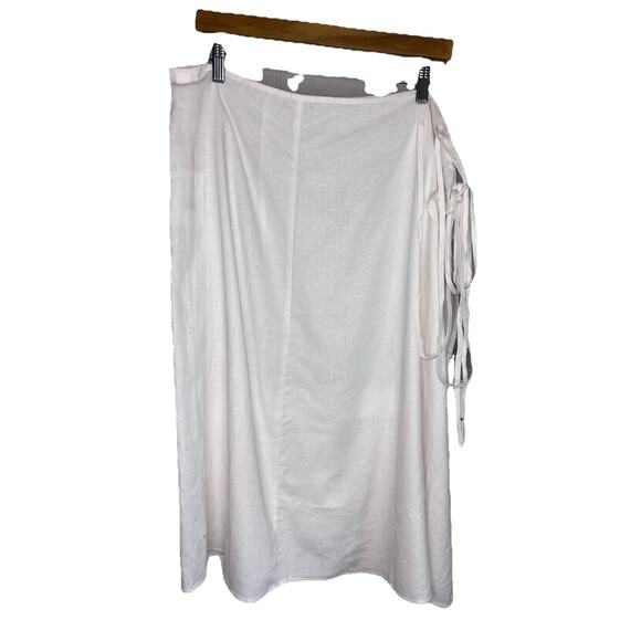 Andie Swim Vacation Beach Linen Blend The Wrap Skirt in Coco White Size Small - Picture 8 of 8